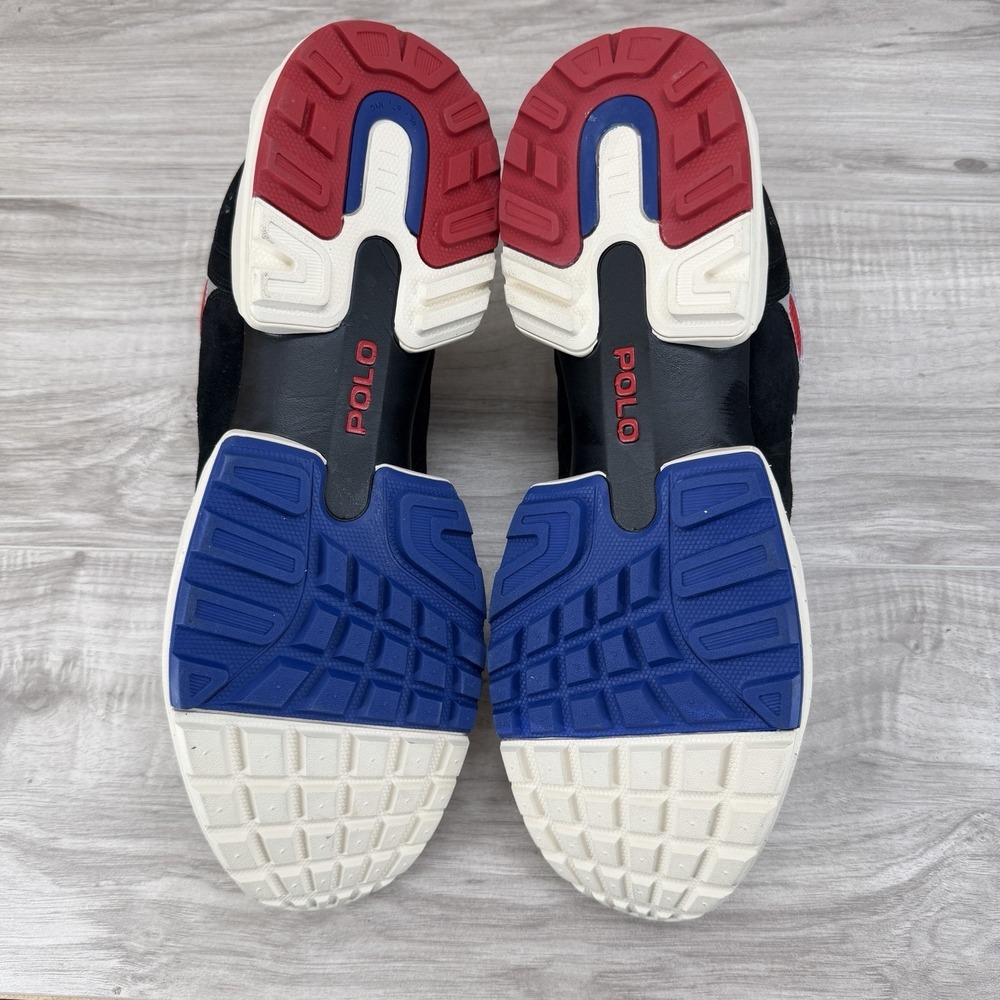 Polo Ralph Lauren Mesh Polo JGR PP-SK-ATH Sneakers Men's Size 14 White Blue - Picture 7 of 8